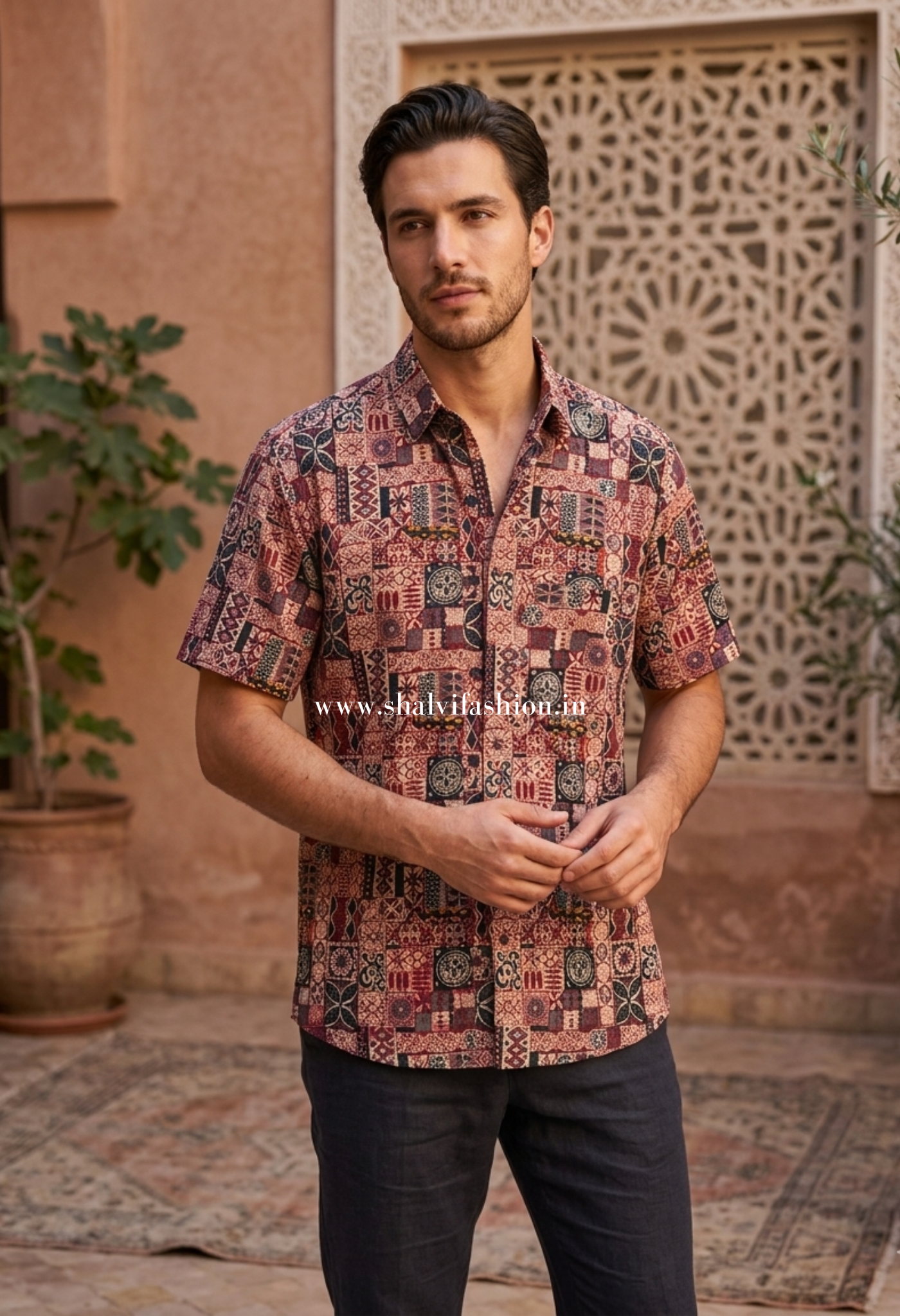 Shop jaipuri print cotton shirts for men online (MCH17)