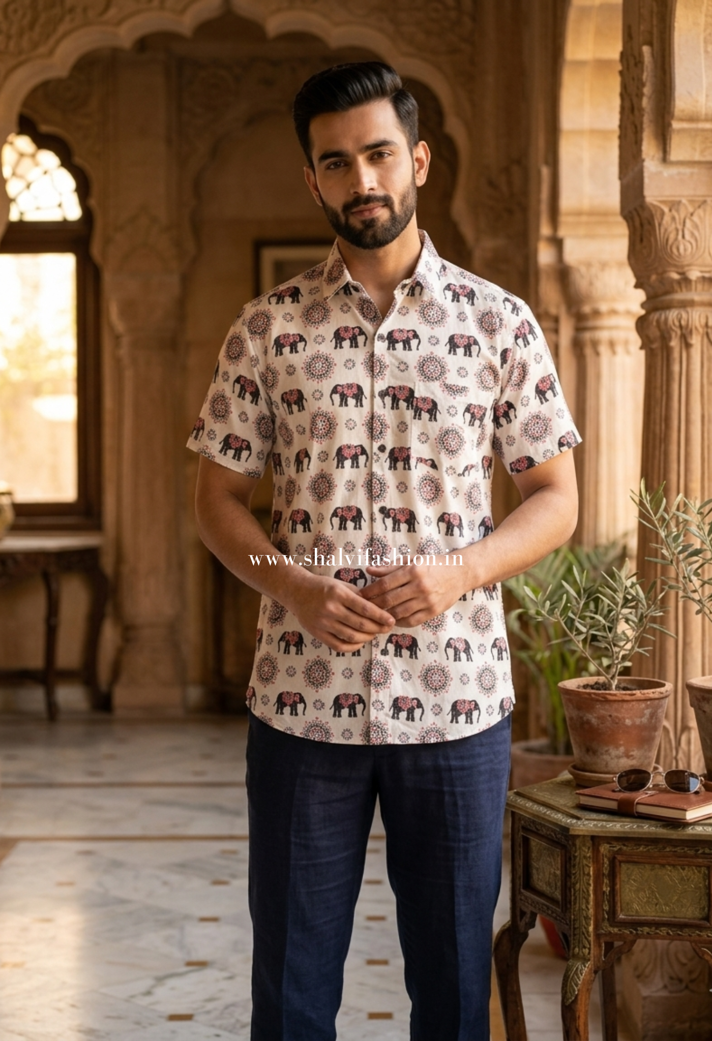 Shop pure cotton jaipuri print shirts for men (MCH19)