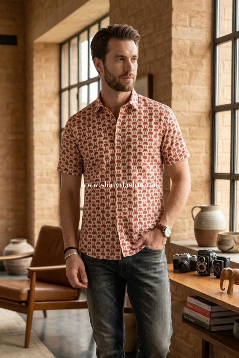 Shop jaipuri printed pure cotton shirts (MCH23)