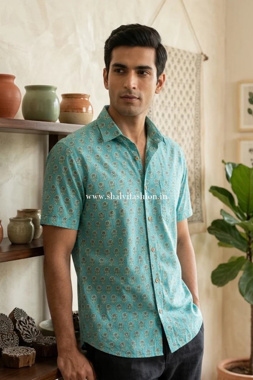 Shop sanganeri print cotton shirts online (MCH31)