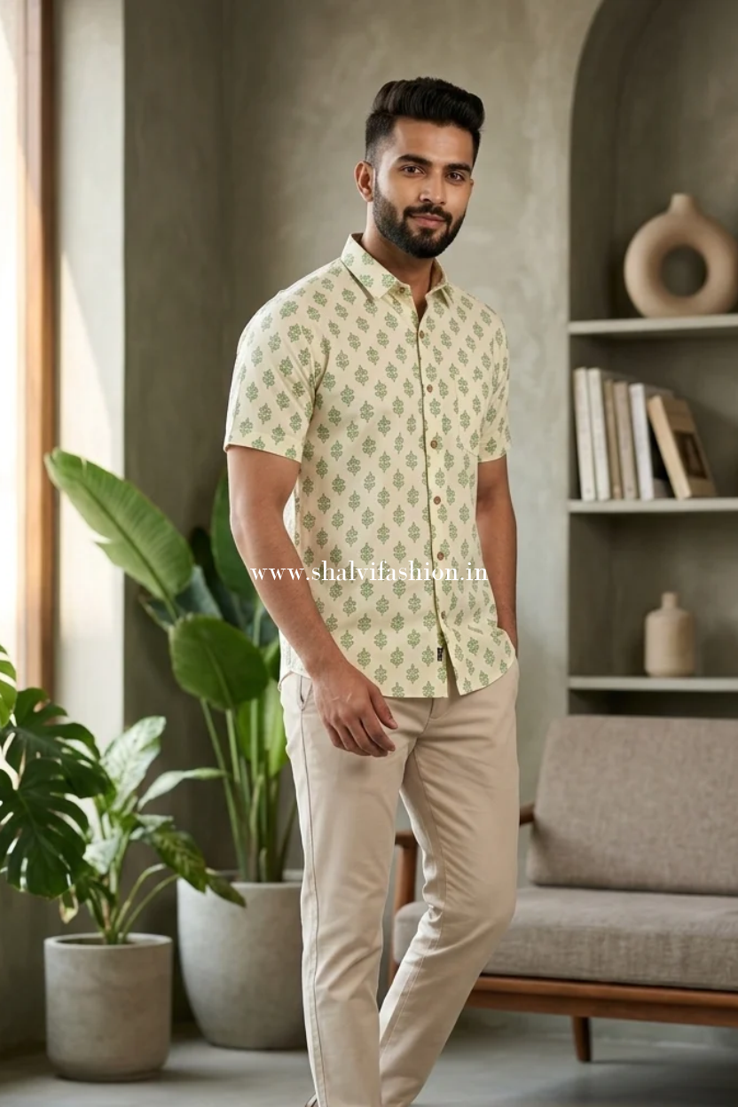 Shop sanganeri print cotton shirts for men (MCH36)