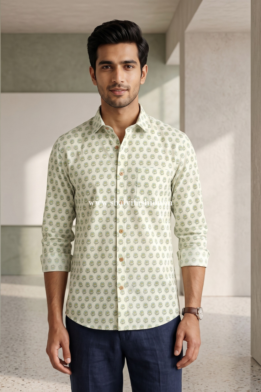 Shop printed pure cotton shirts for men (MCH50)