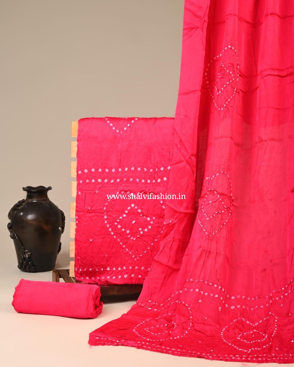 Shop jaipuri bandhani print modal silk suits (MOD143)