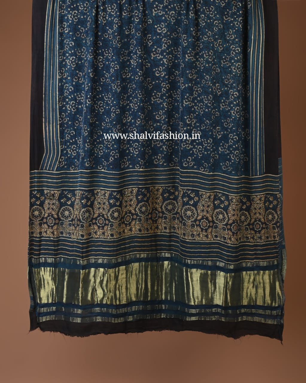 Shop block printed modal silk suits online (MOD152)