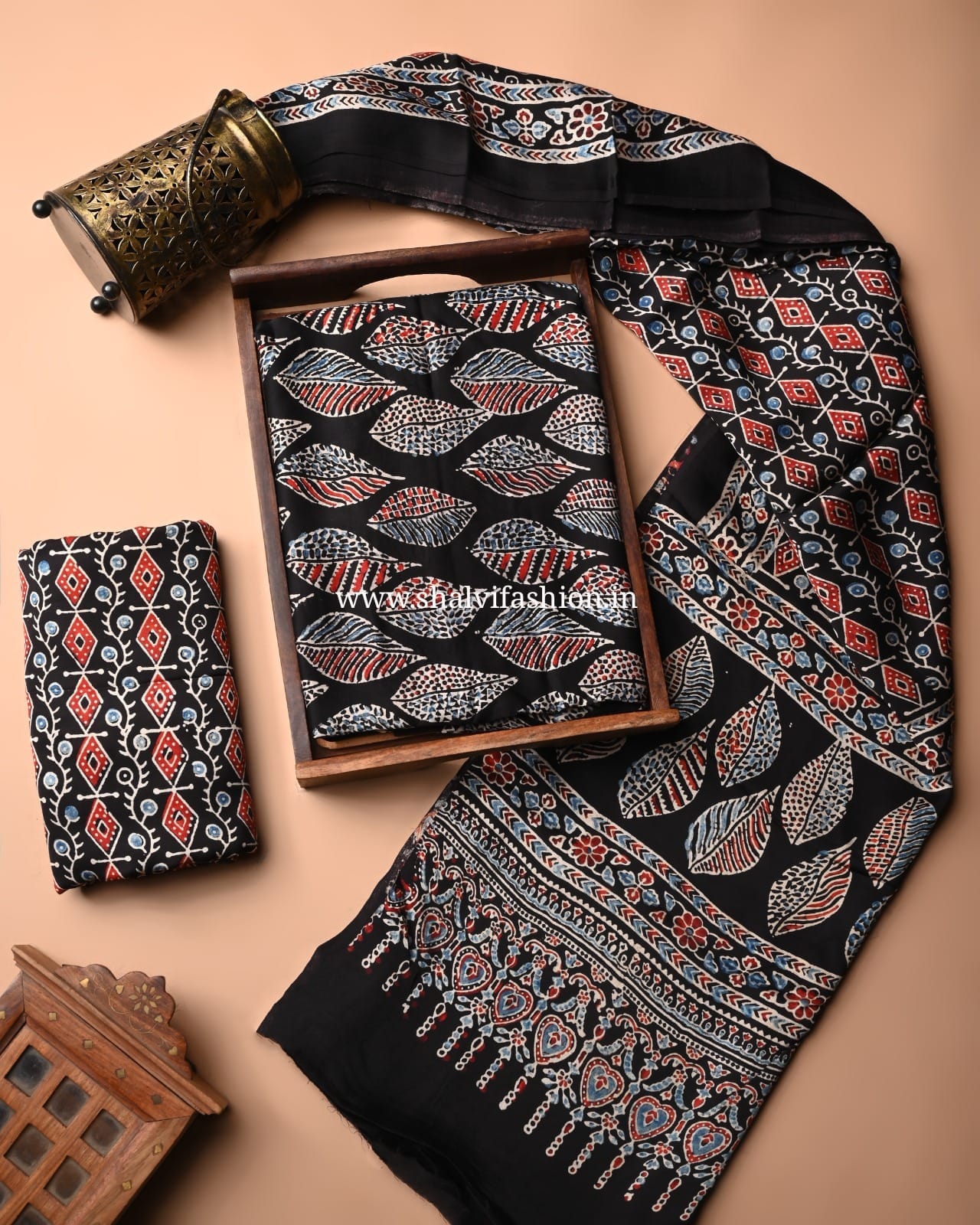 Shop ajrak printed modal silk suits in jaipur (MOD28)