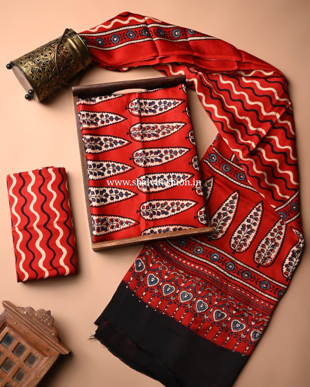 Shop unstitched bagh printed modal silk suits online (MOD48)