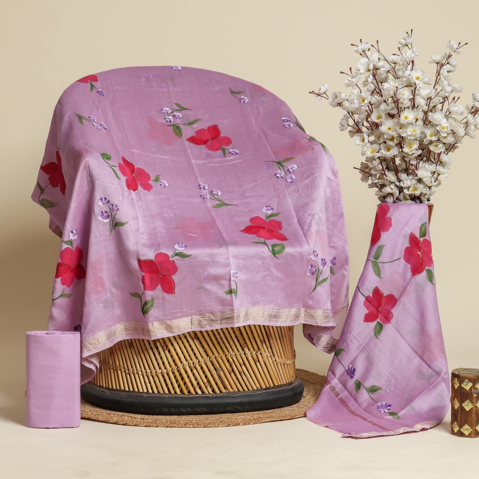 Shop hand painted maheshwari silk suits online (MSL128)