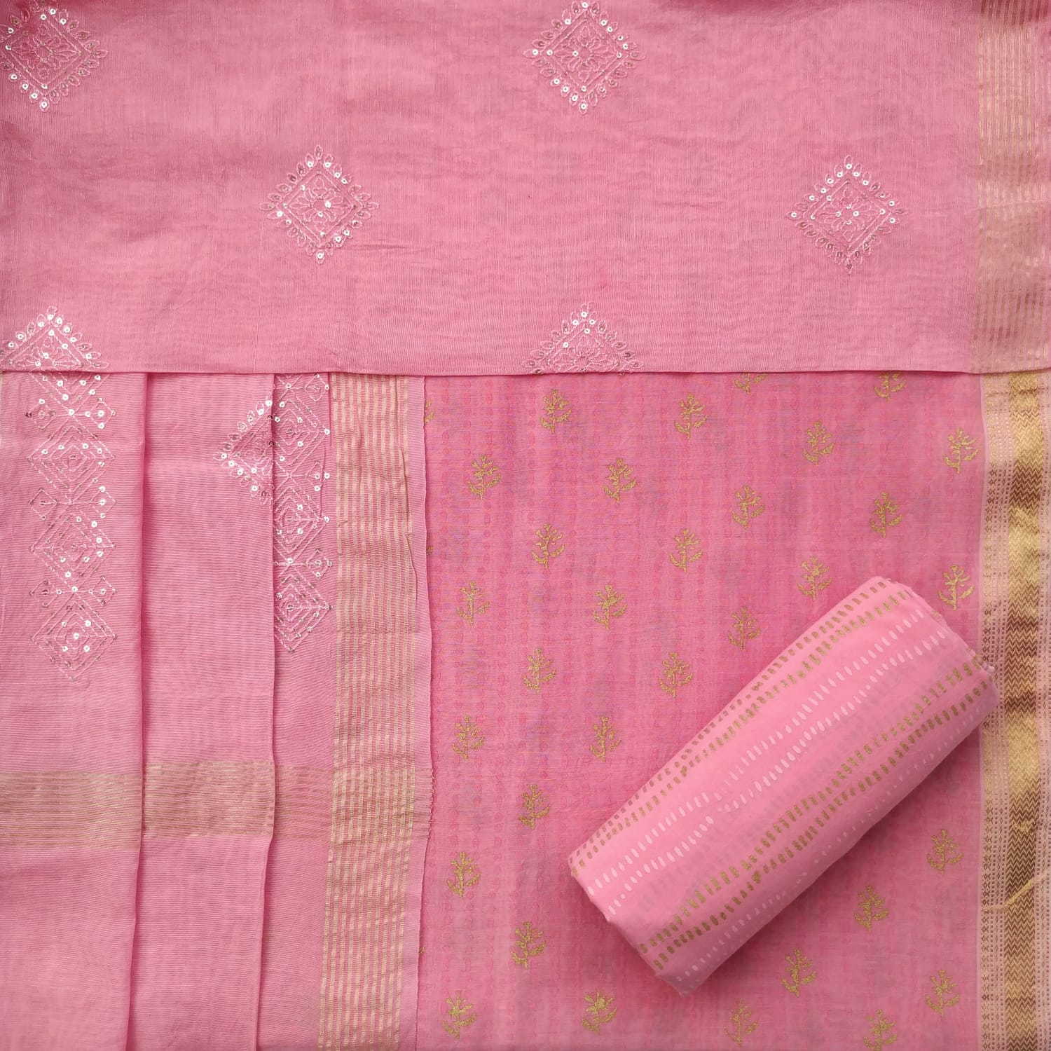 Shop unstitched hand block print maheshwari silk suits online (MSL171)