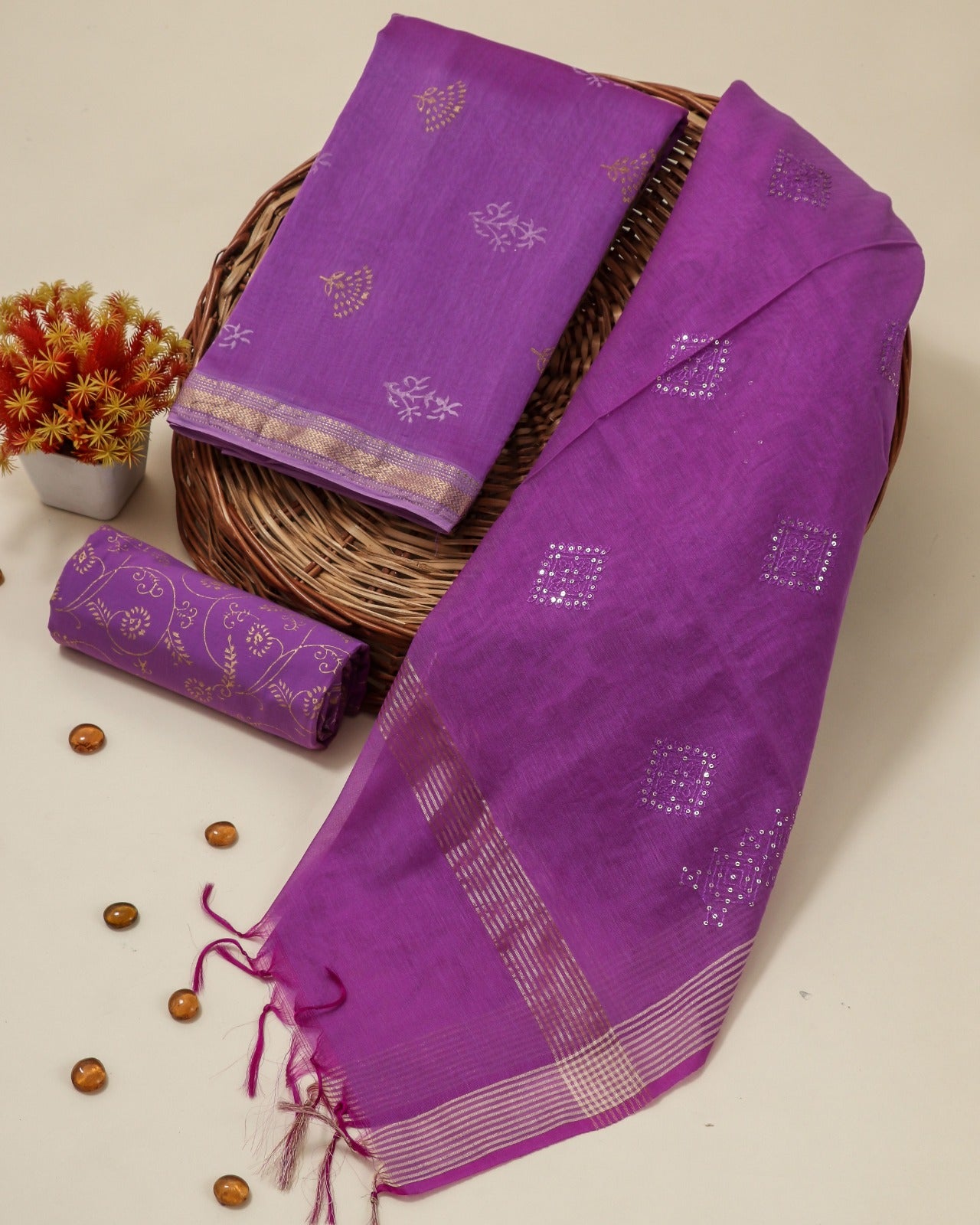 Shop block printed maheshwari silk suits online shopping (MSL179)