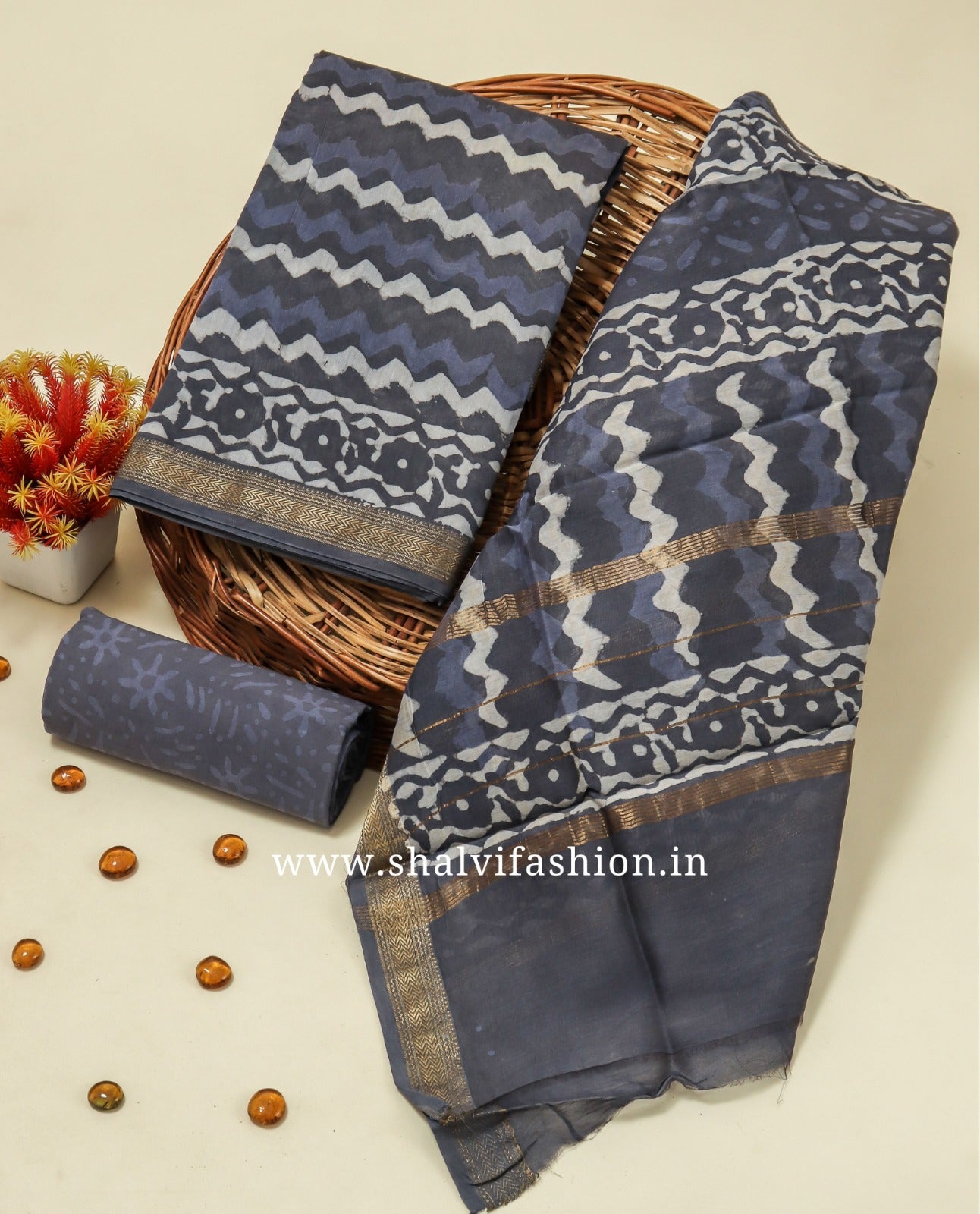 Shop unstitched maheshwari silk suits (MSL223)