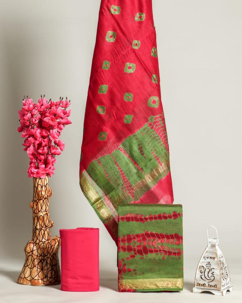 Shop tie and dye print maheshwari silk suit sets (MSL224)