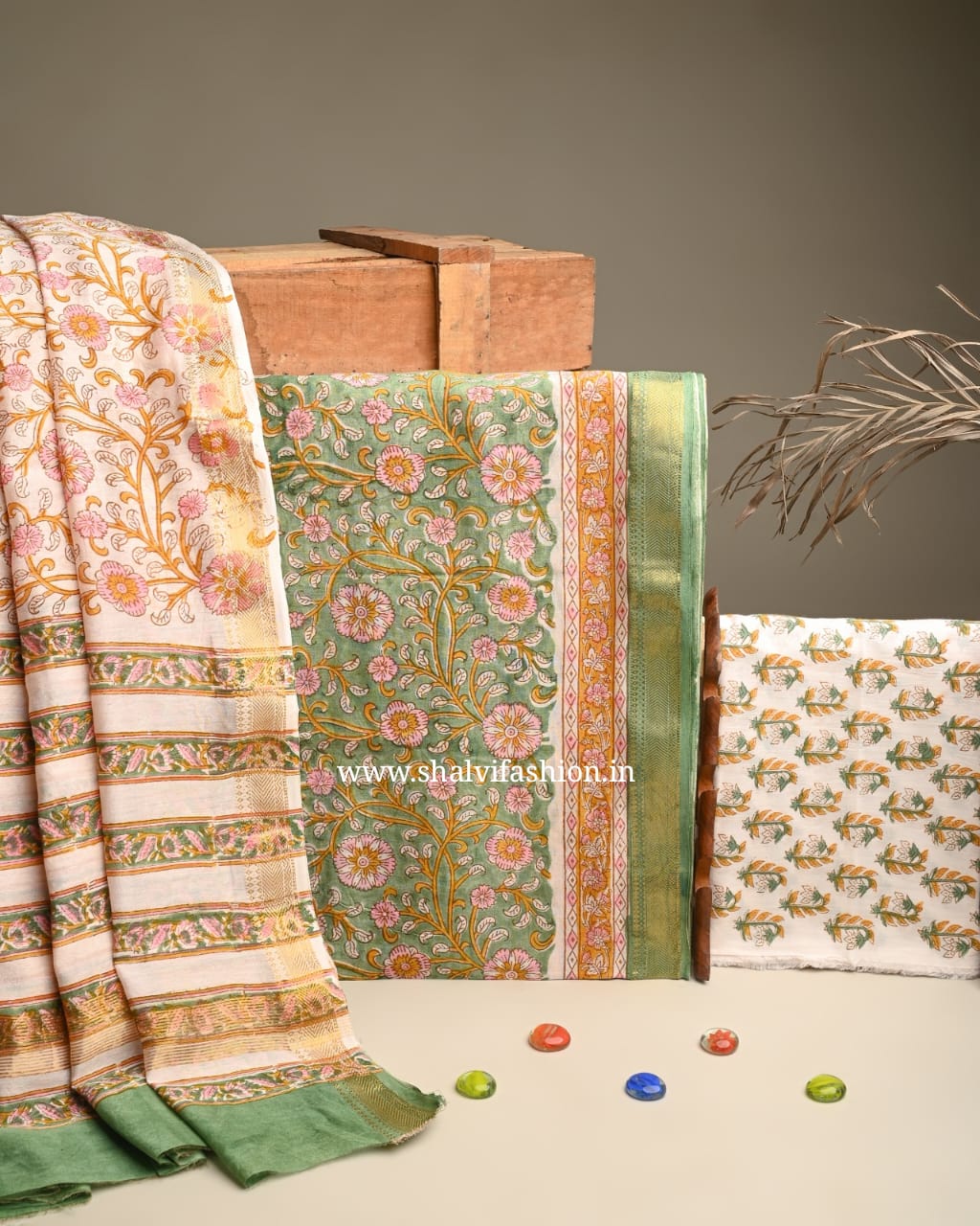 Shop block print maheshwari silk suits online (MSL231)