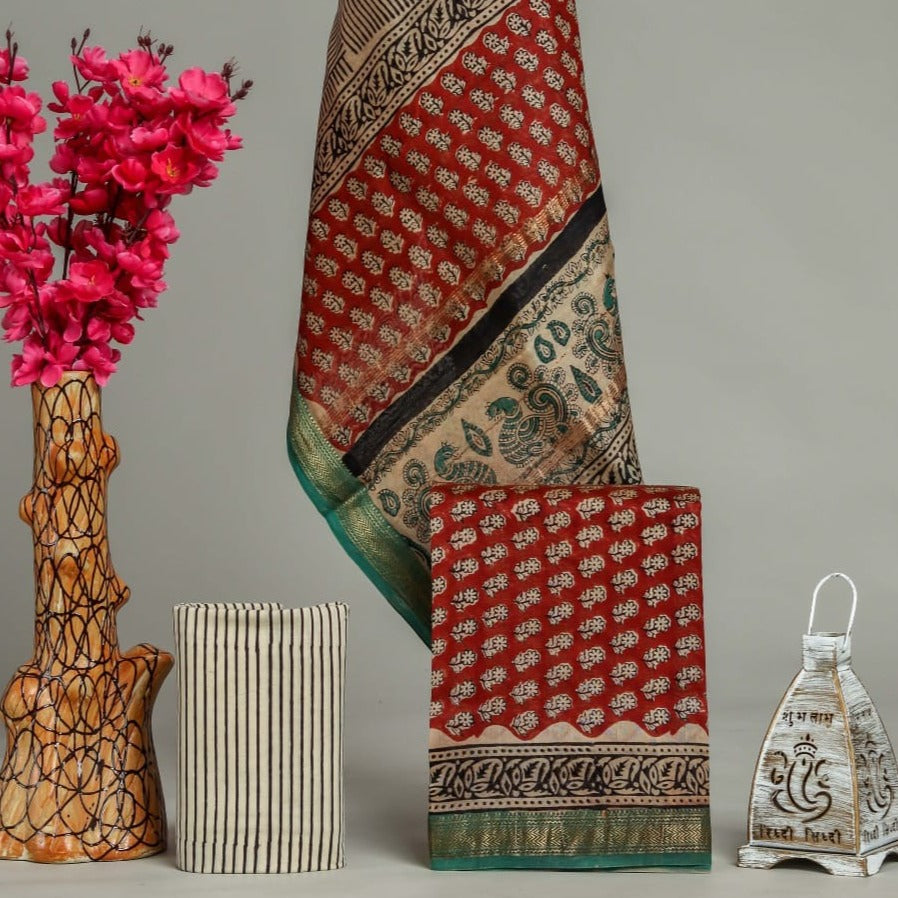 Shop bagru print maheshwari silk suits online (MSL24)