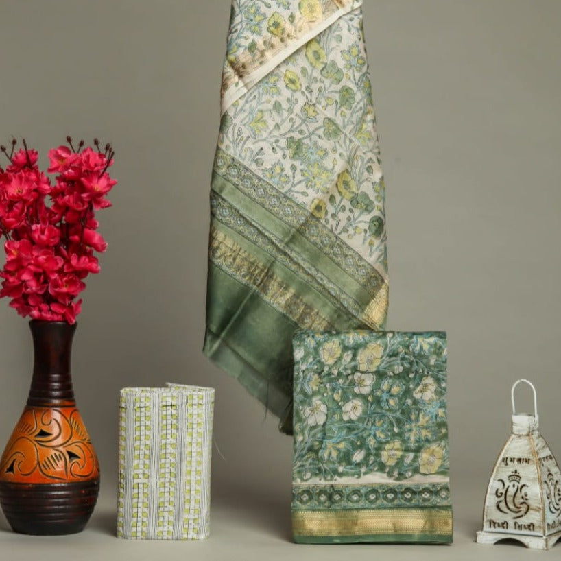 Shop block printed maheshwari silk suits online shopping (MSL276)