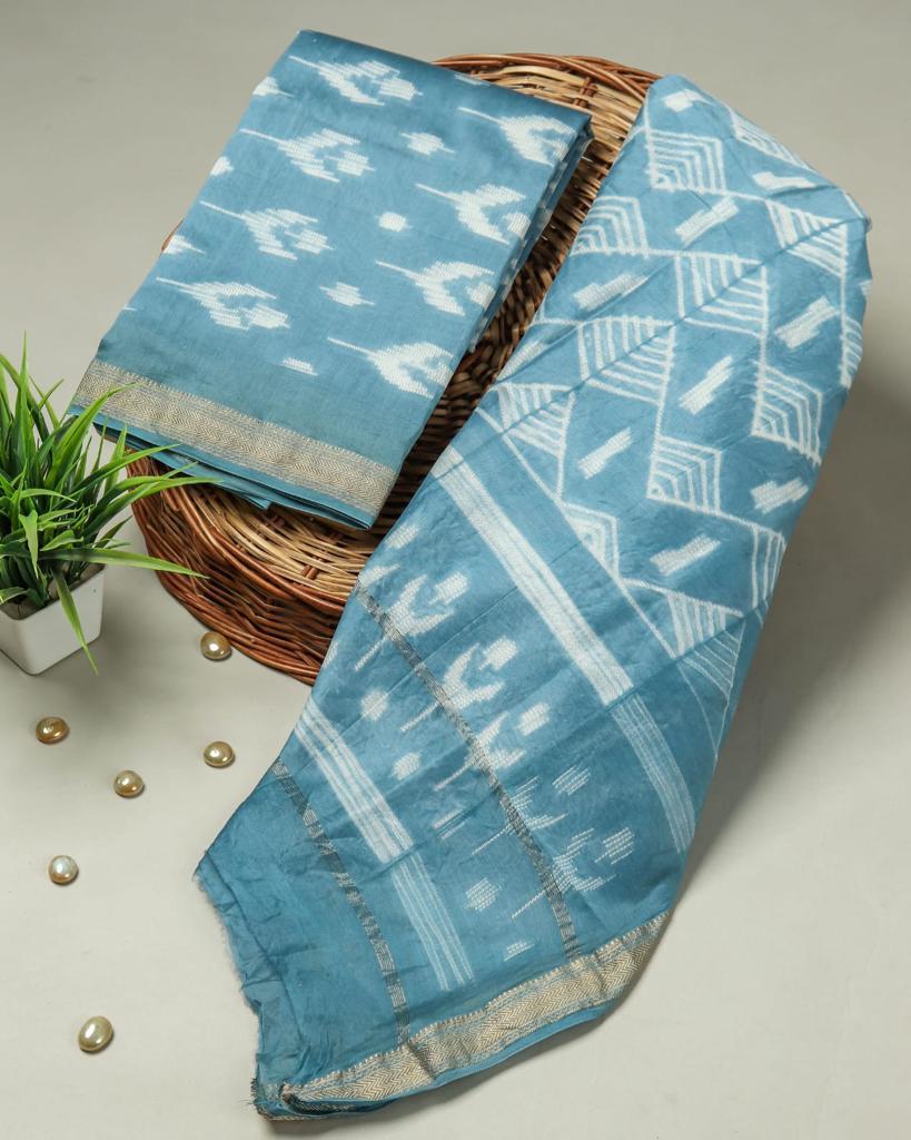 Shop block print maheshwari silk two piece suits online (MSL313)