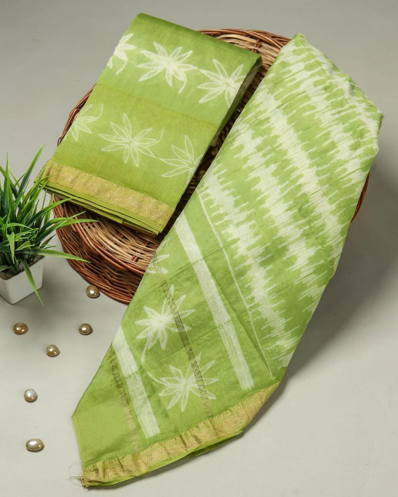 Shop hand block print maheshwari silk two piece sets in jaipur (MSL318)