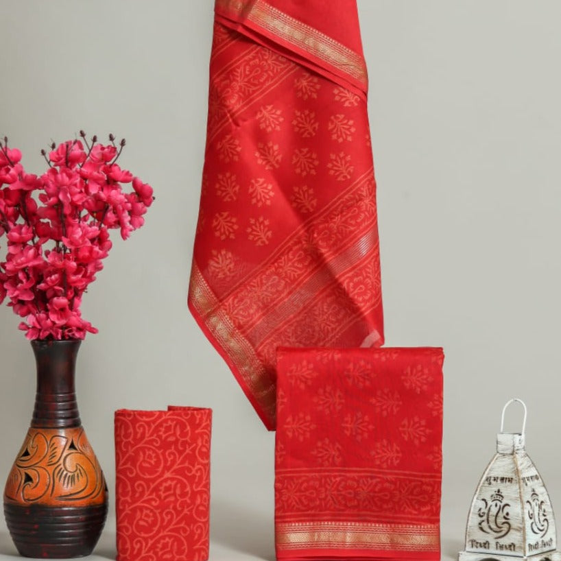 Shop block printed maheshwari silk suits (MSL328)