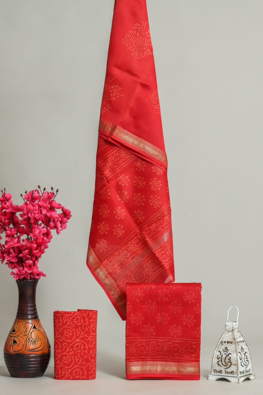 Shop block printed maheshwari silk suits (MSL328)