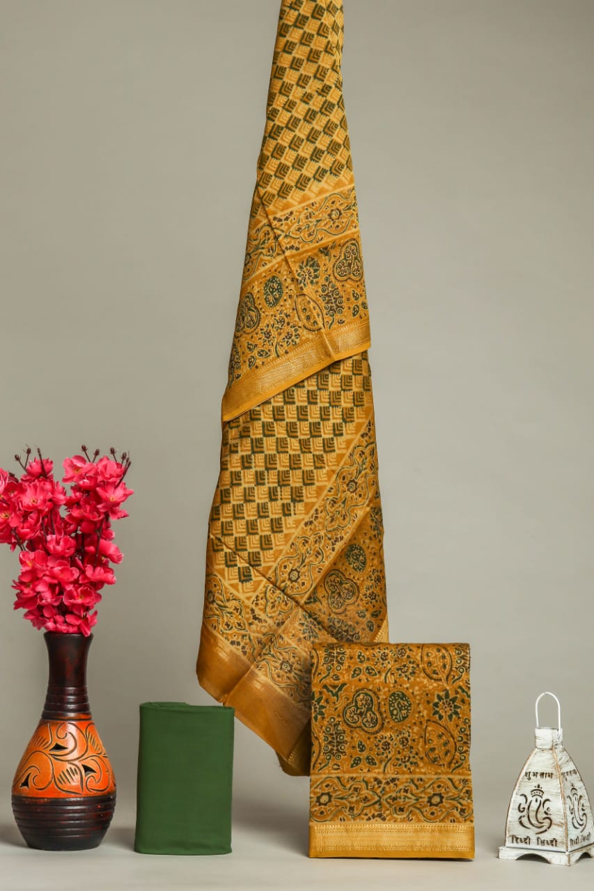 Shop block printed maheshwari silk suits online shopping (MSL340)