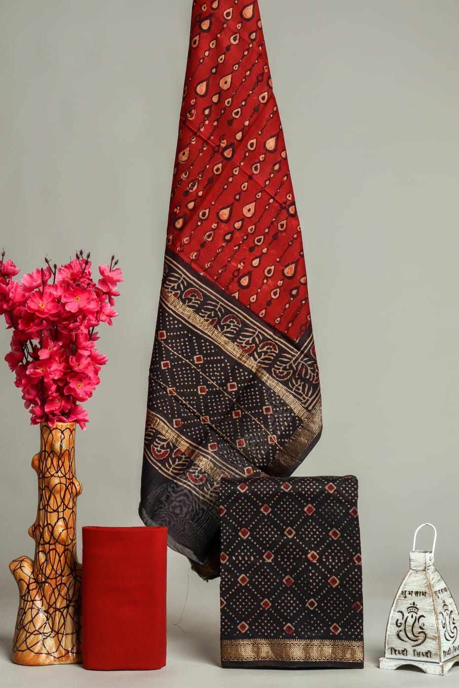 Shop block print maheshwari silk suits in jaipur (MSL466)