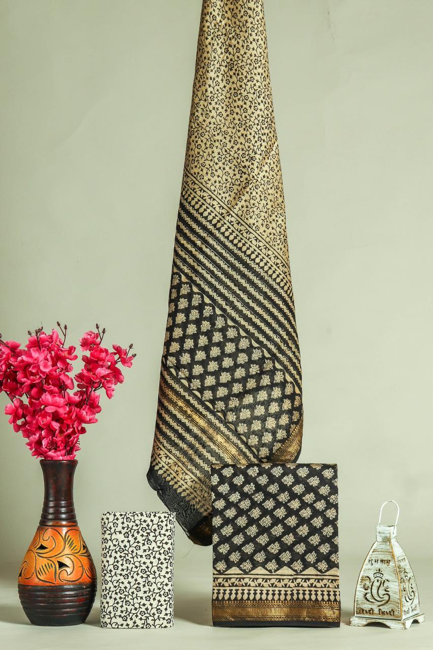 Shop bagru print maheshwari silk suit sets online (MSL514)