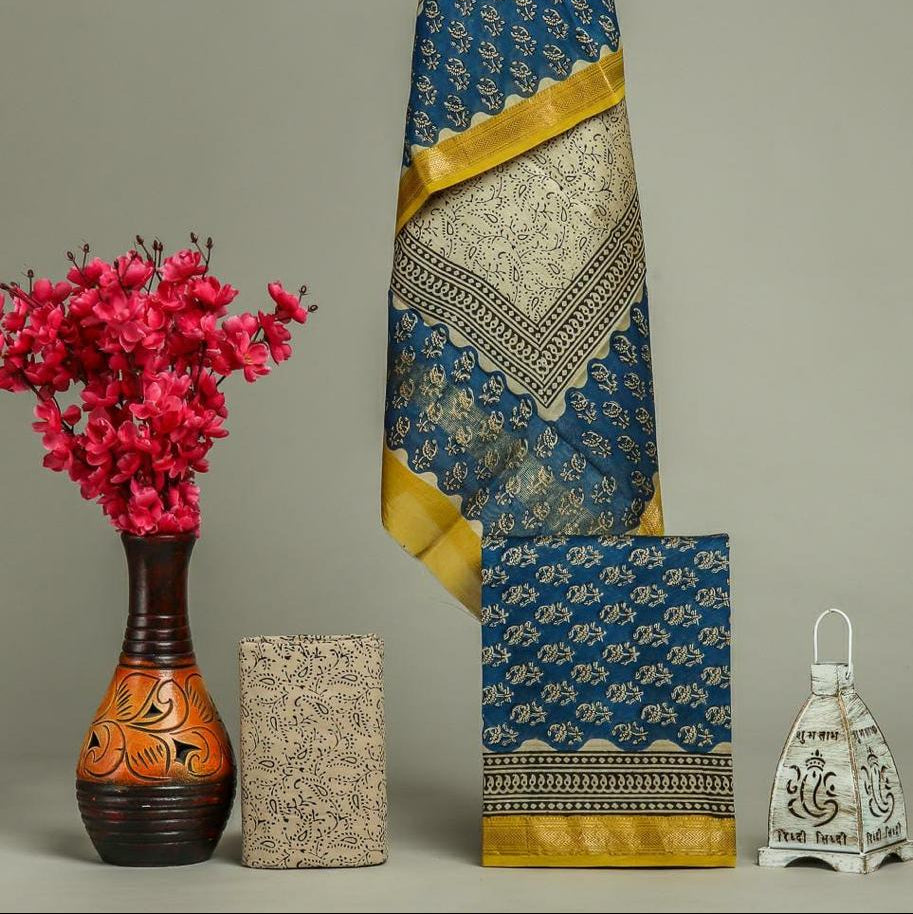 Shop unstitched bagru print maheshwari suits (MSL515)