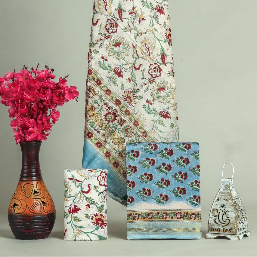 Shop block print maheshwari silk suits online (MSL552)