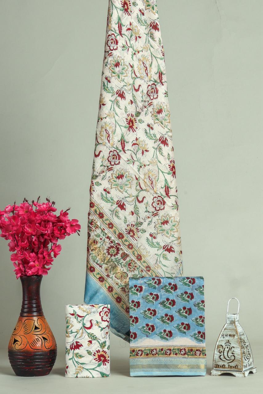 Shop block print maheshwari silk suits online (MSL552)