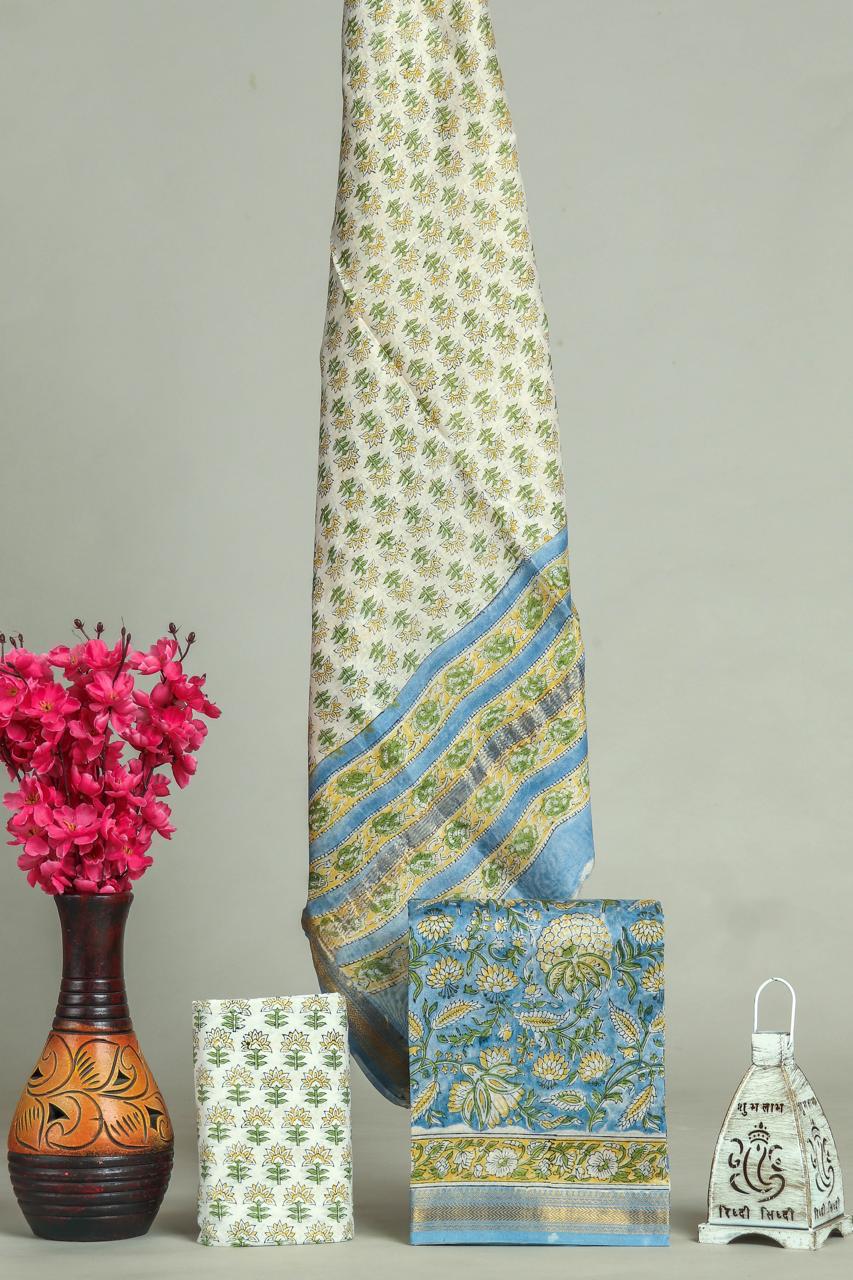 Shop sanganeri block print maheshwari silk suits (MSL560)