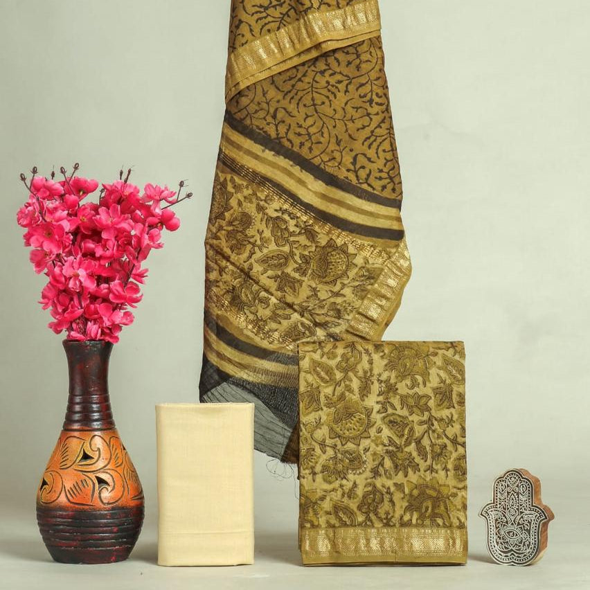 Shop jaipuri block print maheshwari silk suits (MSL580)