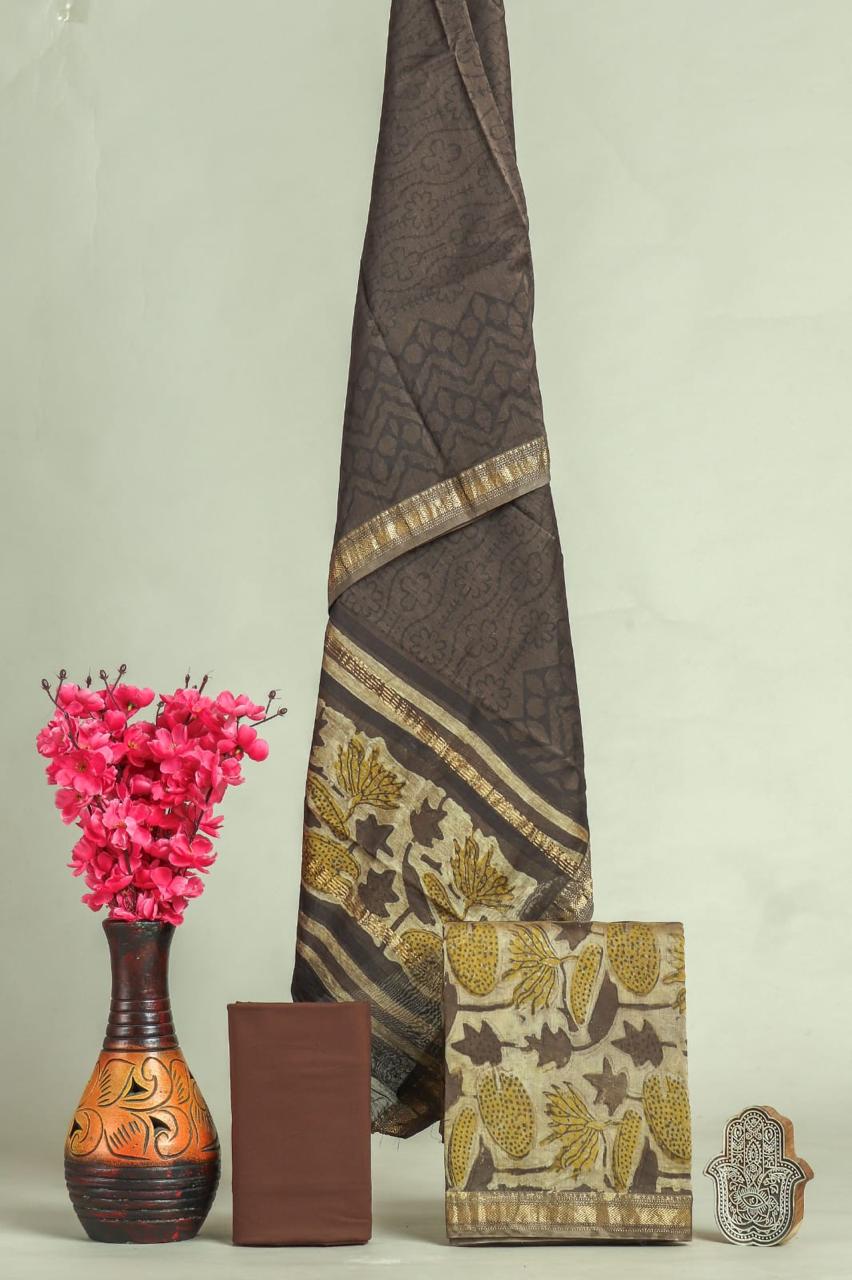 Shop block print maheshwari silk suits online shopping (MSL581)
