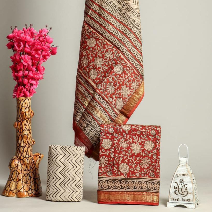 Shop jaipuri block print maheshwari silk suits (MSL587)