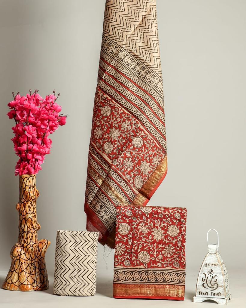 Shop jaipuri block print maheshwari silk suits (MSL587)