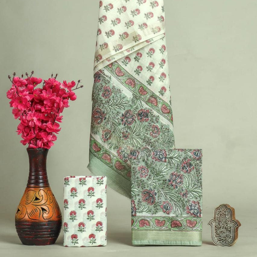 Shop unstitched hand block print maheshwari suits (MSL588)