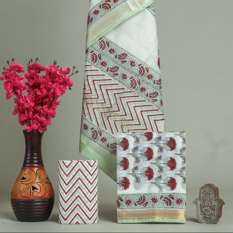 Shop hand block printed maheshwari silk suits online (MSL590)