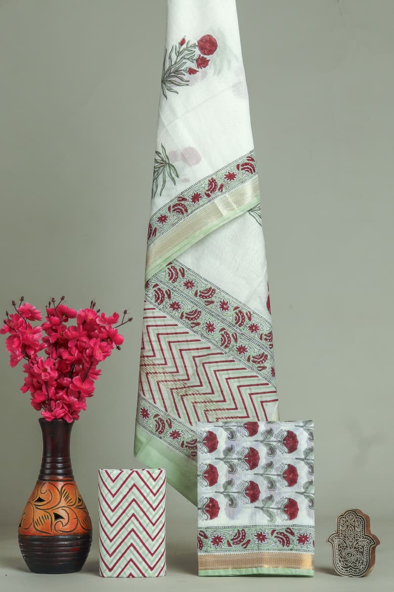 Shop hand block printed maheshwari silk suits online (MSL590)