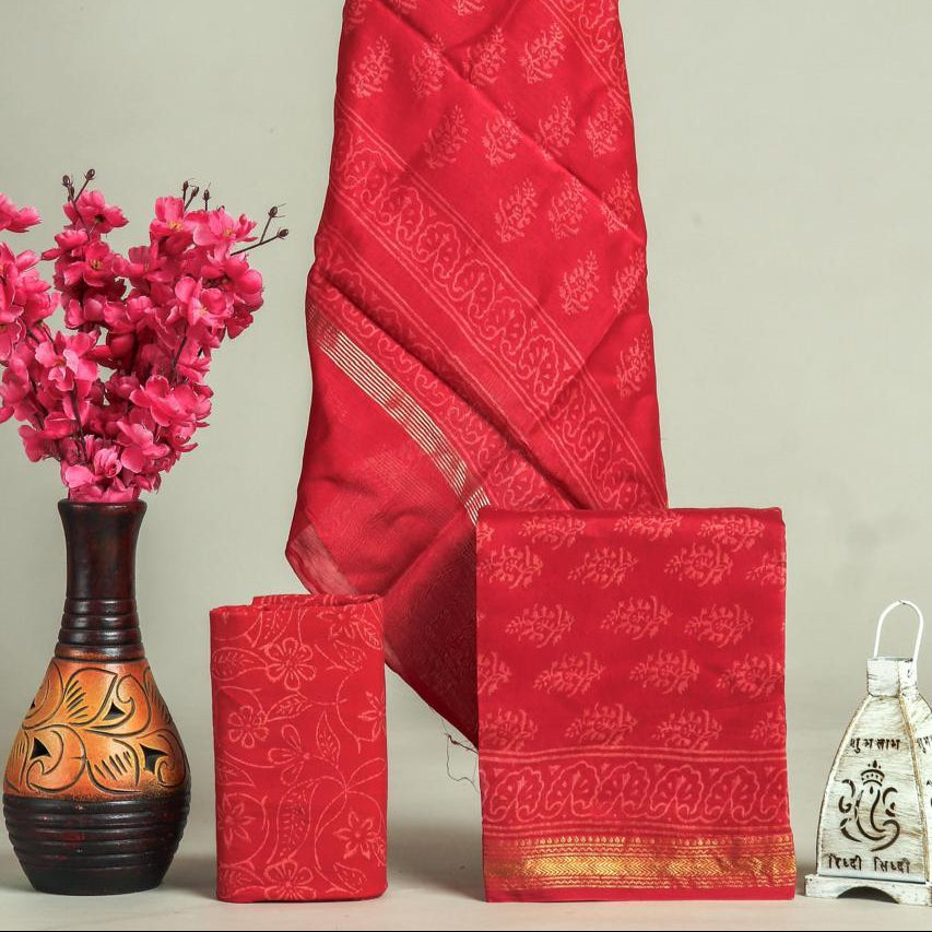 Shop hand block printed maheshwari silk suits online shopping (MSL603)