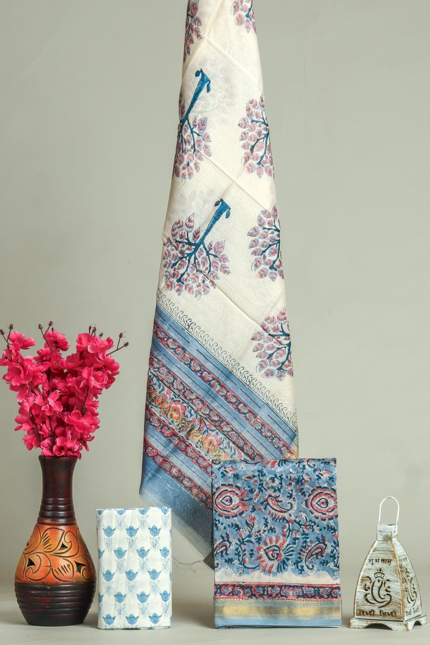 Shop jaipuri printed maheshwari silk suits online shopping (MSL609)