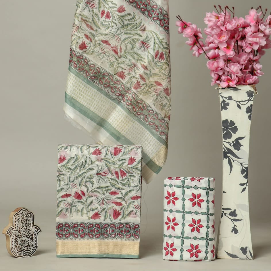 Shop block printed maheshwari silk suits online (MSL612)