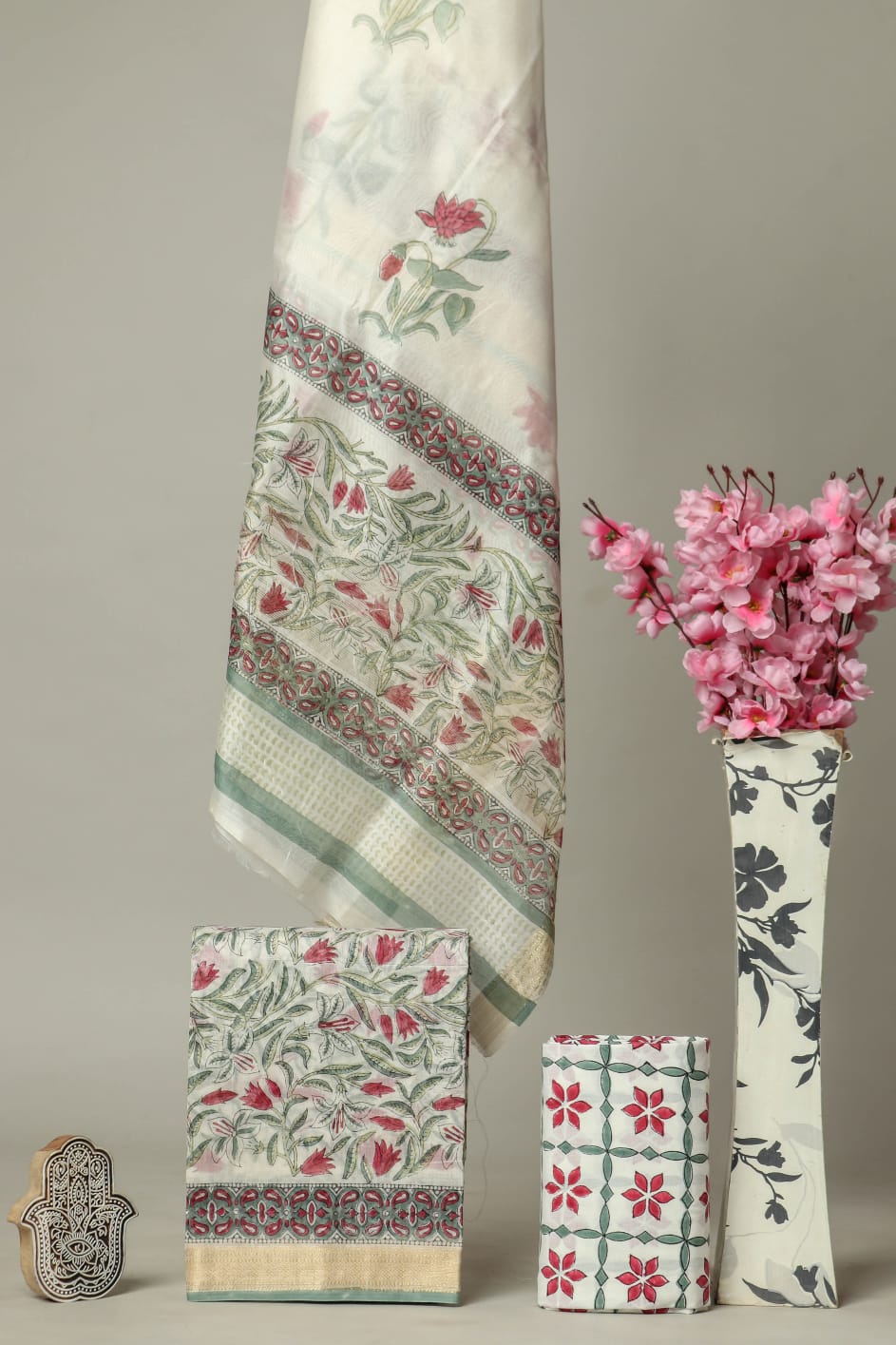 Shop block printed maheshwari silk suits online (MSL612)