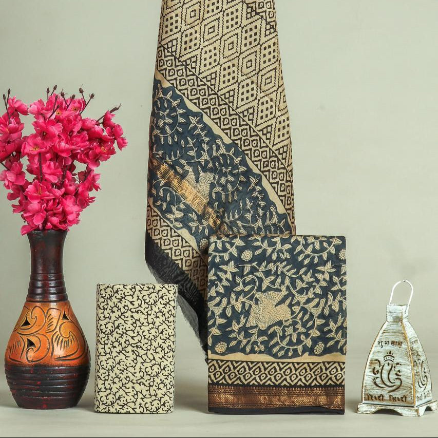 Shop jaipuri block print maheshwari silk suits online (MSL620)