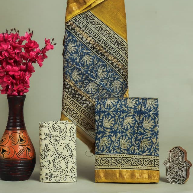 Shop bagru print maheshwari silk suits online (MSL621)