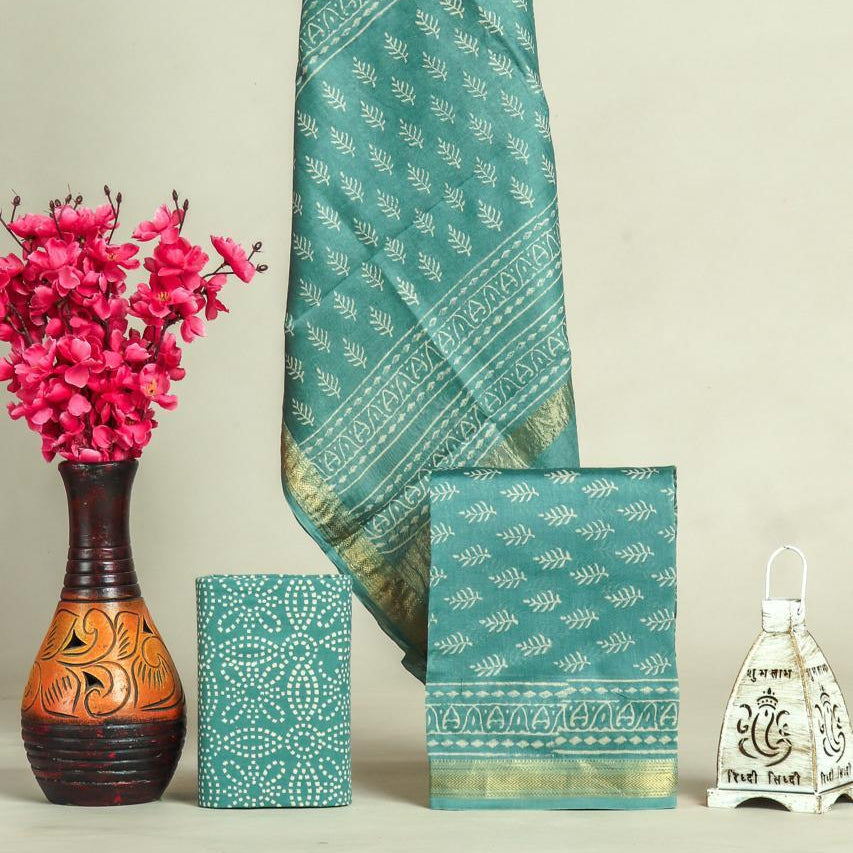 Shop hand block print maheshwari siklk suits online (MSL651)