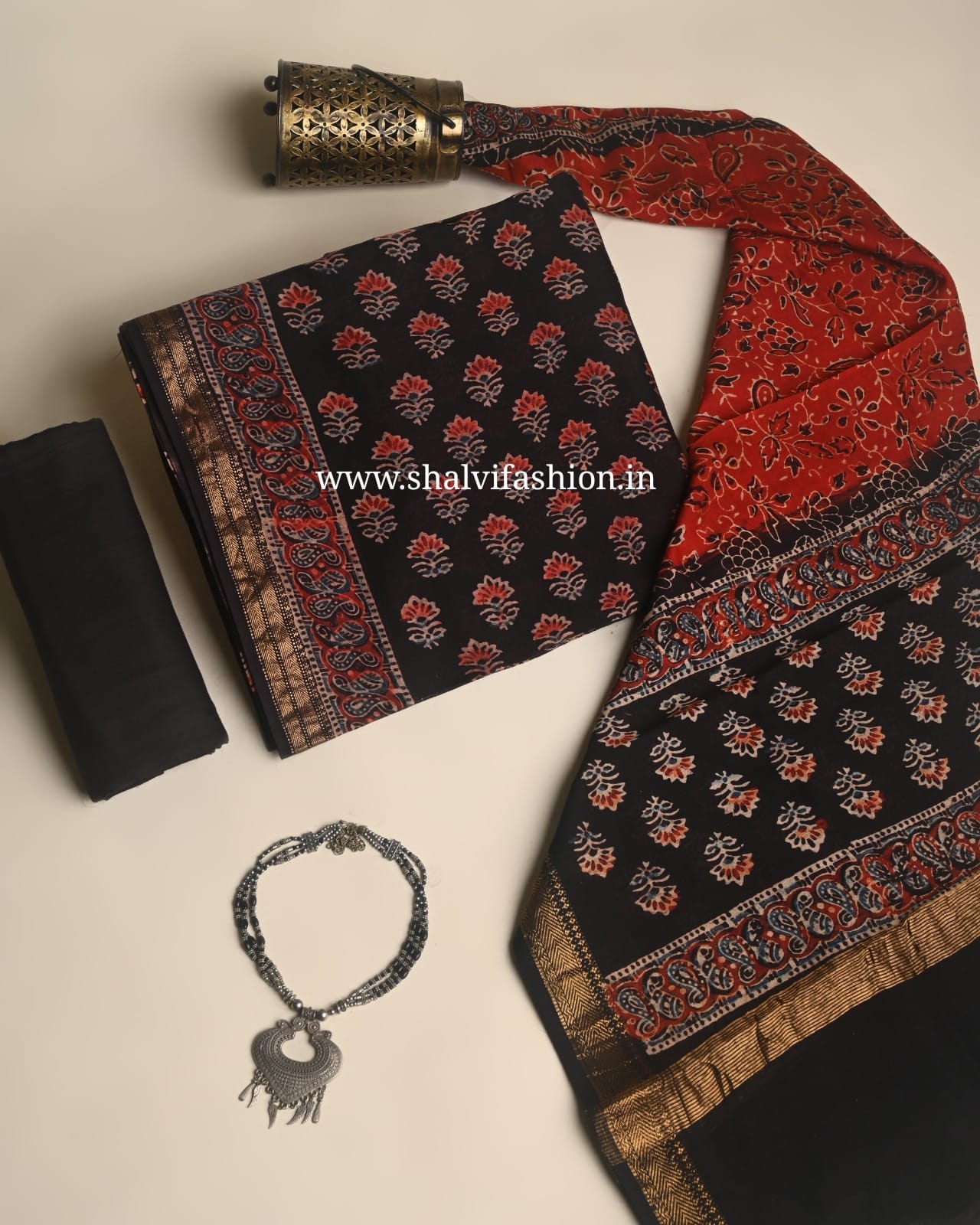 Shop ajrak print maheshwari silk suits online shopping (MSL688)