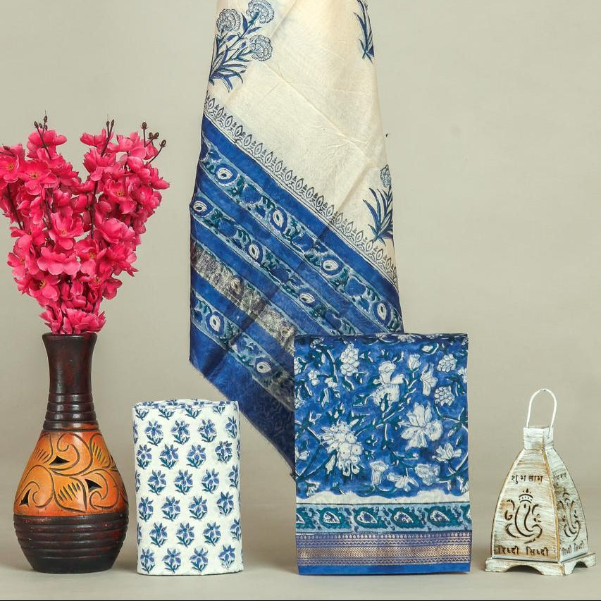 Shop block printed maheshwari silk suits (MSL703)