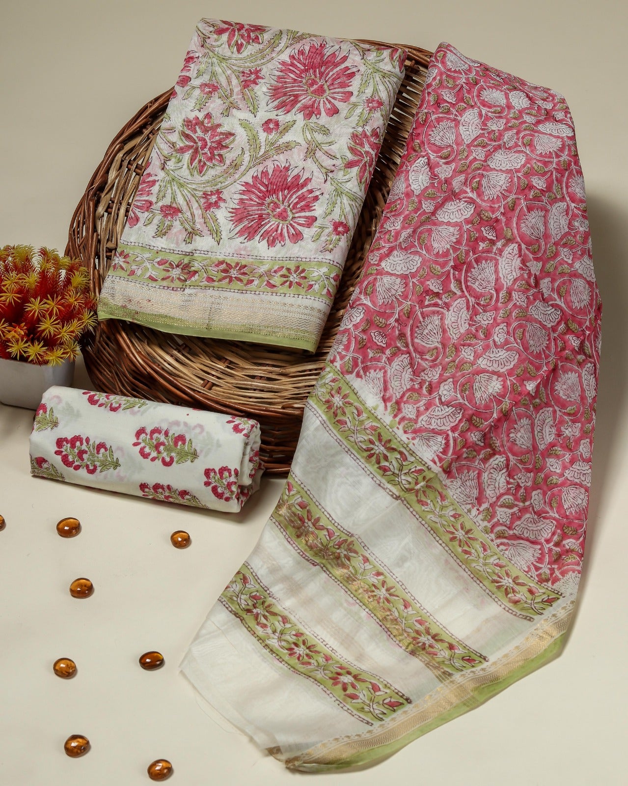 Shop block print maheshwari silk suits in jaipur (MSL87)