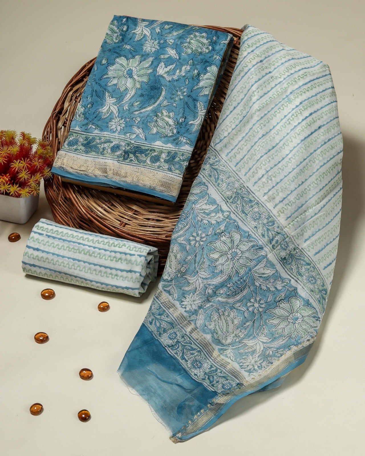 Shop unstitched jaipuri print maheshwari silk suits (MSL90)