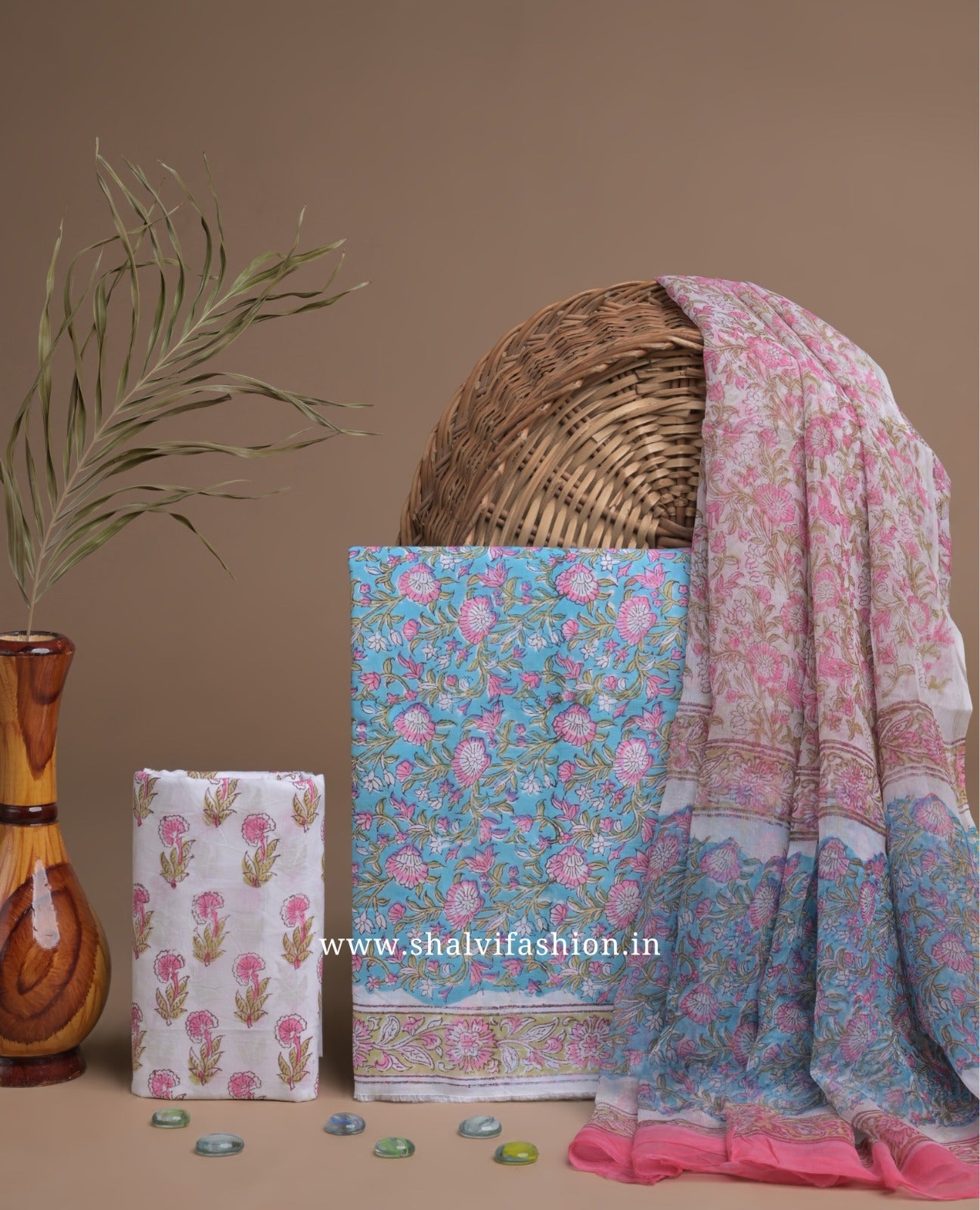 Shop unstitched cottov suits with chiffon dupatta in jaipur (PCHF215)