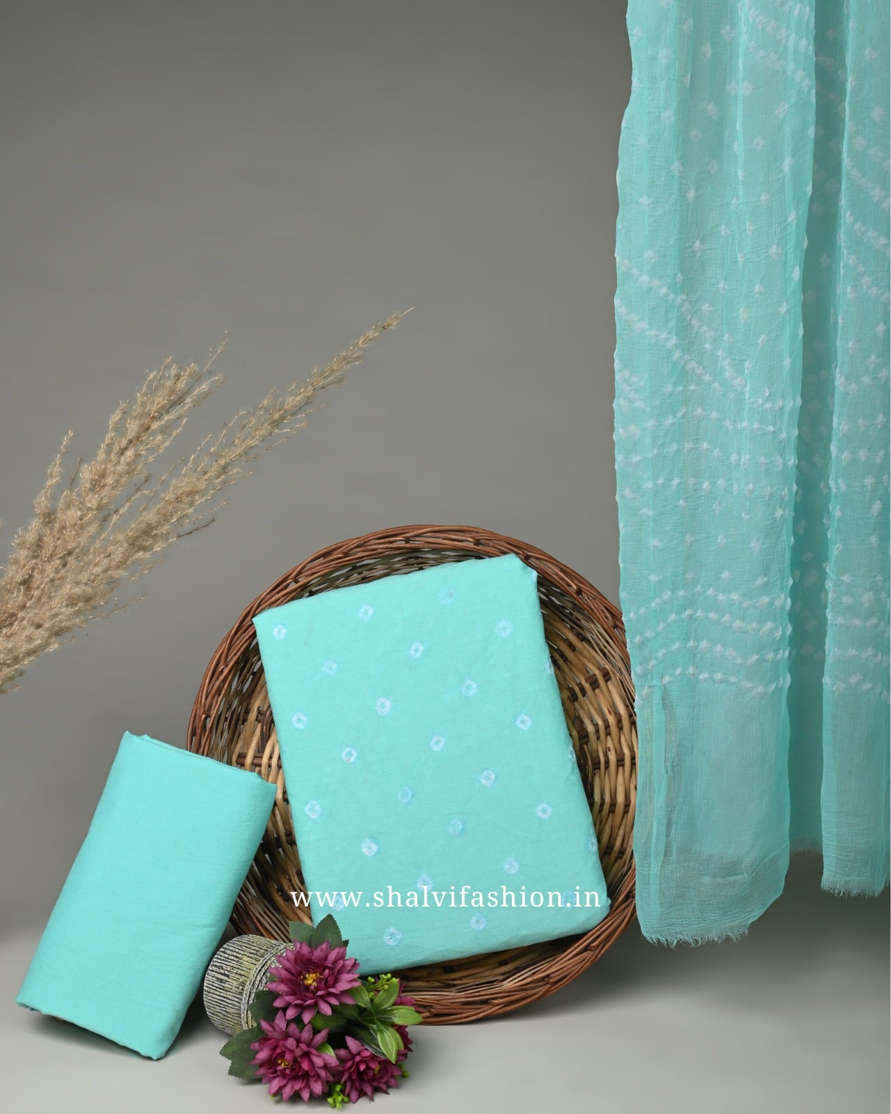 Shop jaipuri bandhani print cotton suits online shopping (PCHF258)