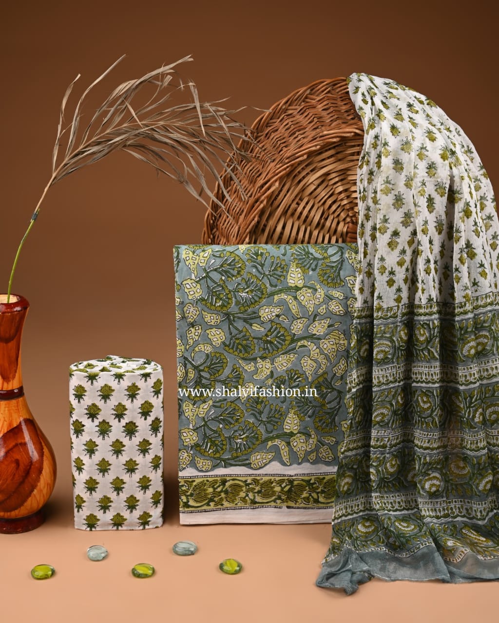 Shop hand block printed cotton suits online (PCHF550)
